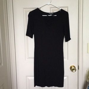 Black cris cross neckline dress
